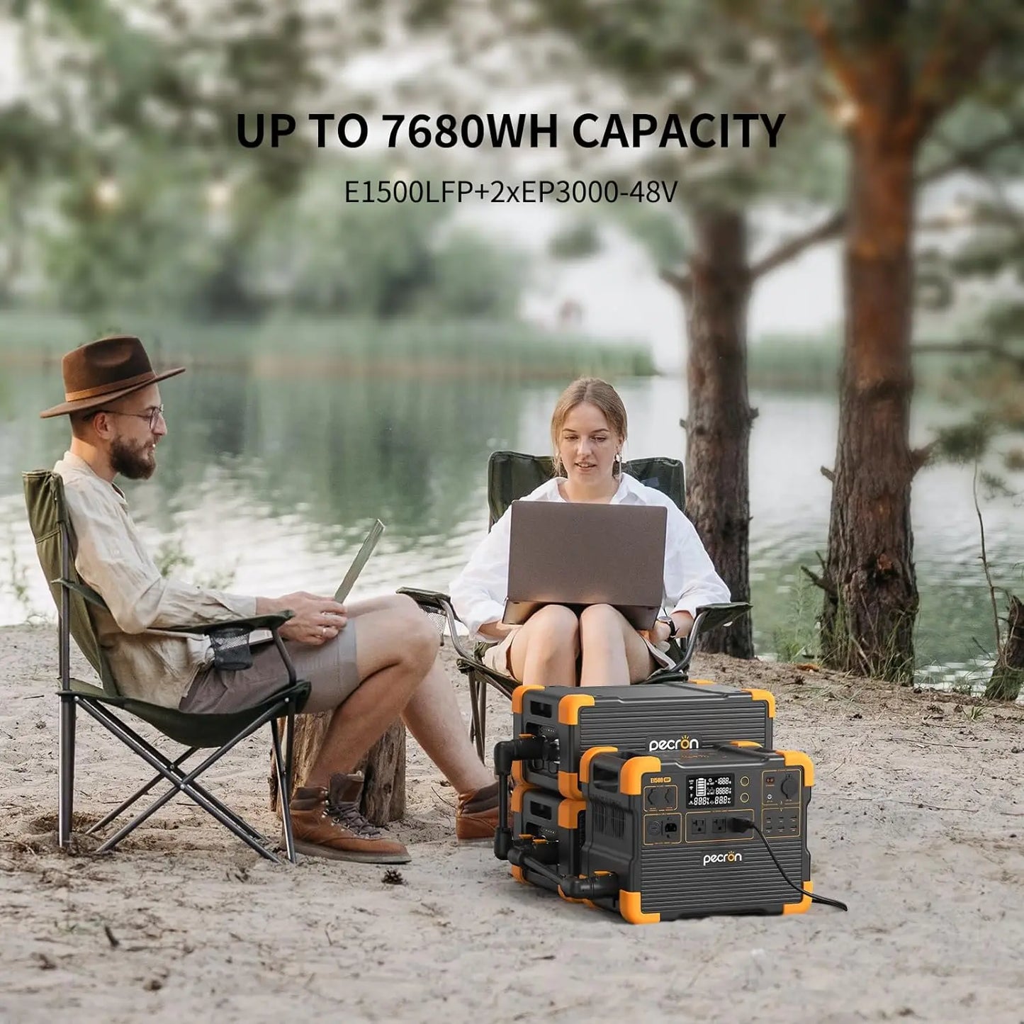 PECRON EP3000-48V 3072Wh Portable Power Station Expansion Battery for E3600LFP Solar Generator for Home Use, RV, Camping