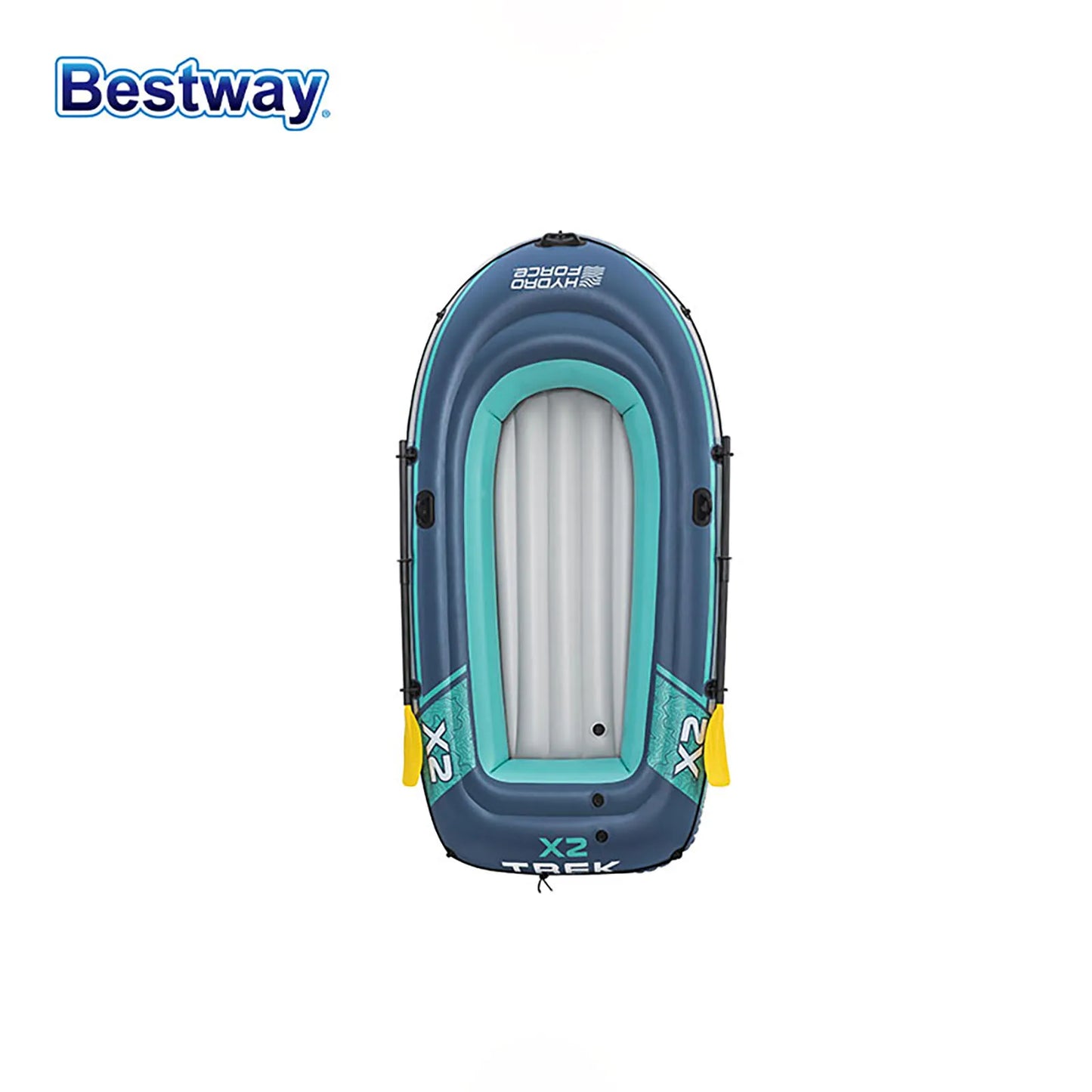 Bestway 61153 2 Person Inflatable Kayak - Durable PVC Material, Large Adventure Boat, Kit Format, Highly Buoyant and Stable