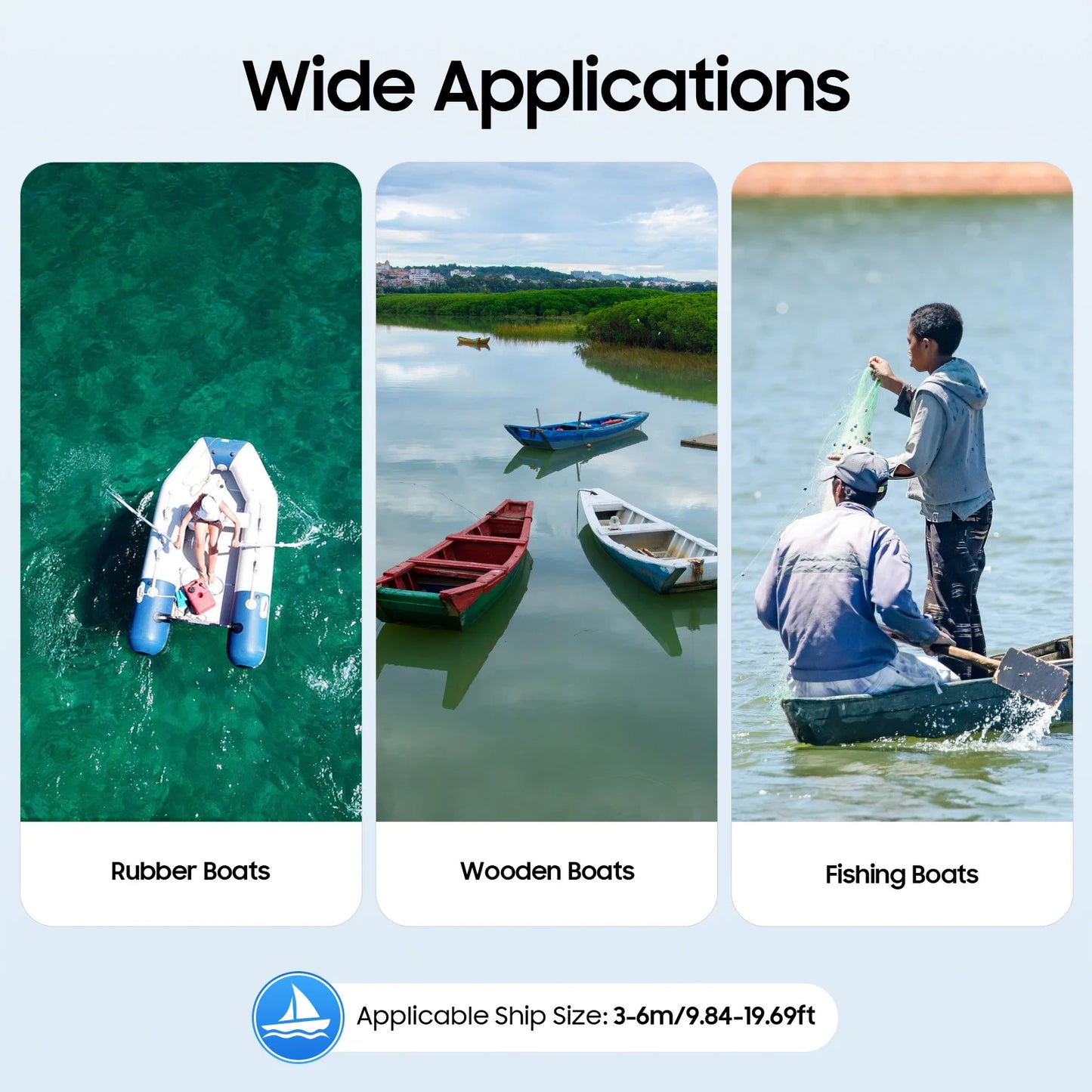 420cc Outboard Motor Fishing Boat Engine 9.0kW 3600rpm Four-stroke Outboard Engine for Small Boats of 9.84-19.69ft