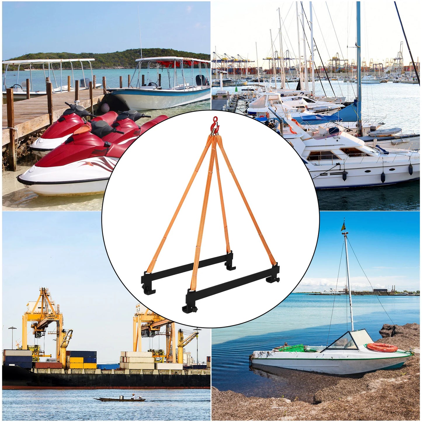 Watercraft Lift Sling,1500lb Polyester Lifting Straps Watercraft Capacity Jet Ski Lift Sling for Personal Watercraft