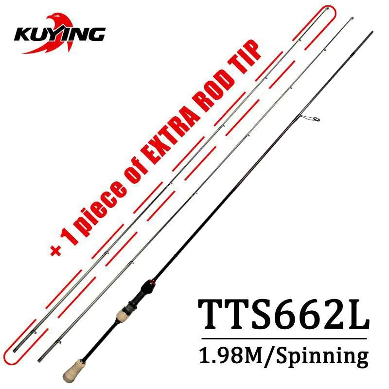 KUYING TETON 1.56m 1.8m 1.86m 1.9m 1.92m 1.98m Super Ultra Soft Light Baitcasting Casting Spinning Lure Fishing Rod Pole Combo