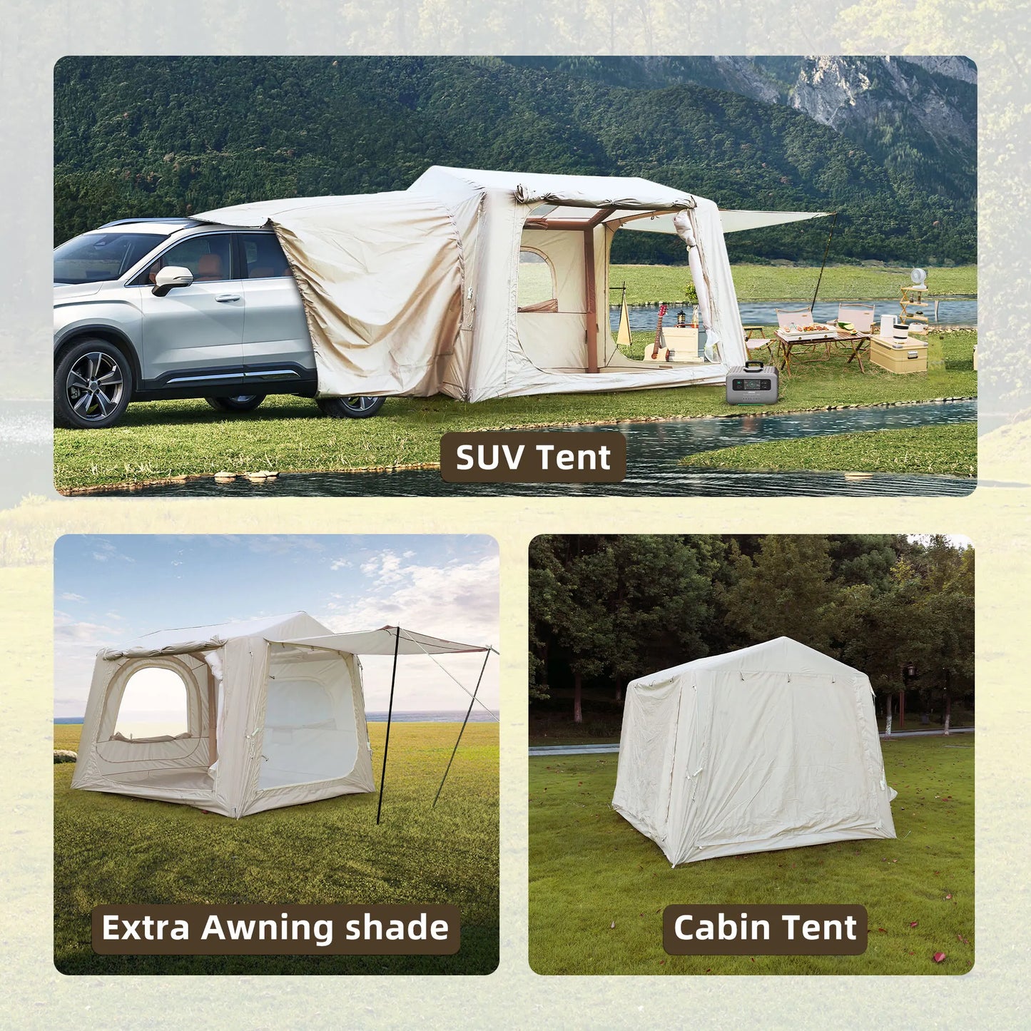 Inflatable Tents for Camping suv tent Easy Setup Inflatable Tent Waterproof Air Glamping Tents for Camping Adult 4/6/8 Person