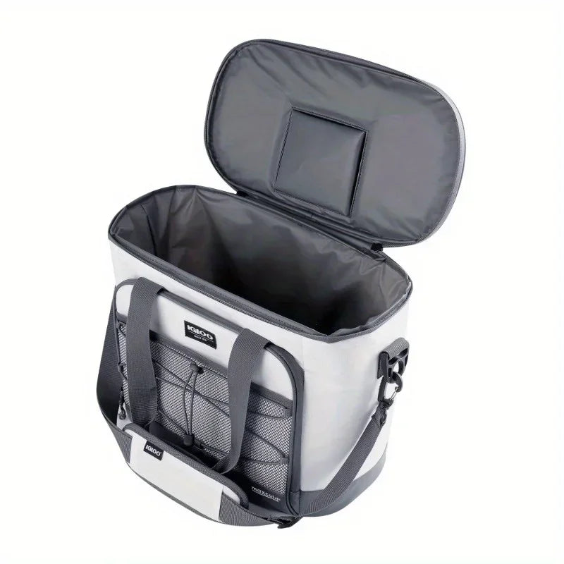 28 Can Capacity Cooler Marine Soft-Sided Tote, White and Gray