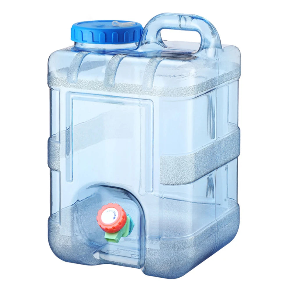 Portable 7.5/10/15L Water Container with Faucet Self-Driving Tour Leakproof Camping Water Bucket Tank for Picnic Hiking 