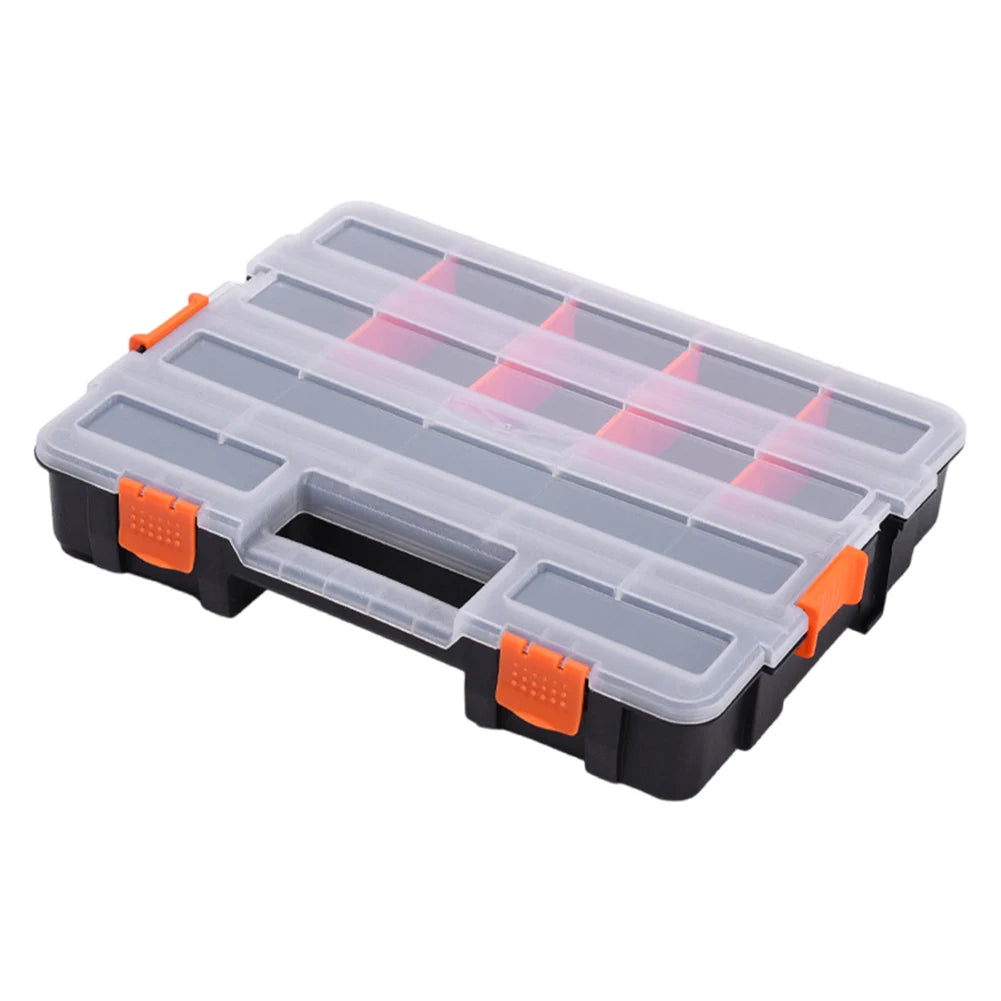Double Side Tools Box Organizer Plastic Small Parts Storage Case Portable Tool Box Toolbox Container for Screws Nuts Nails Bolts