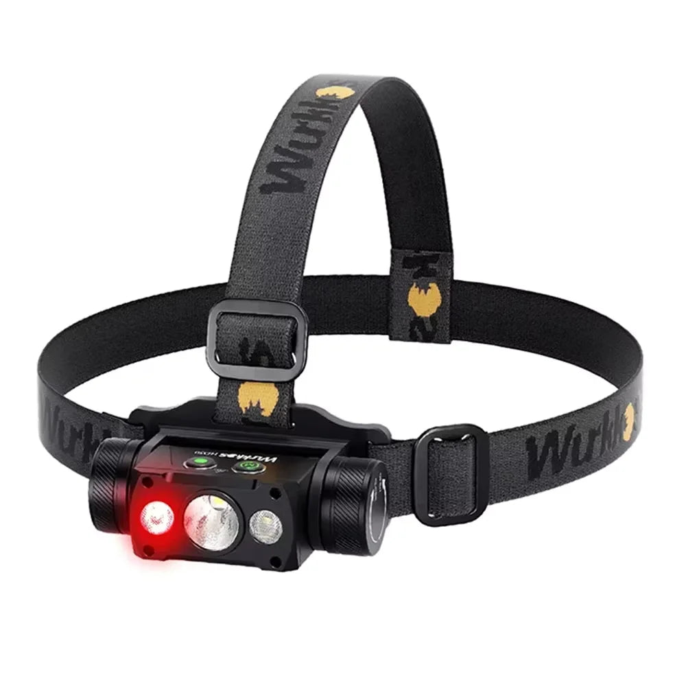Wurkkos HD50 Headlamp 2A Rechargeable 21700 Headlight 4000lm XHP50.3 HI+LH351D+660nm Red Light Toollamp Magnetic Tail Camp Light