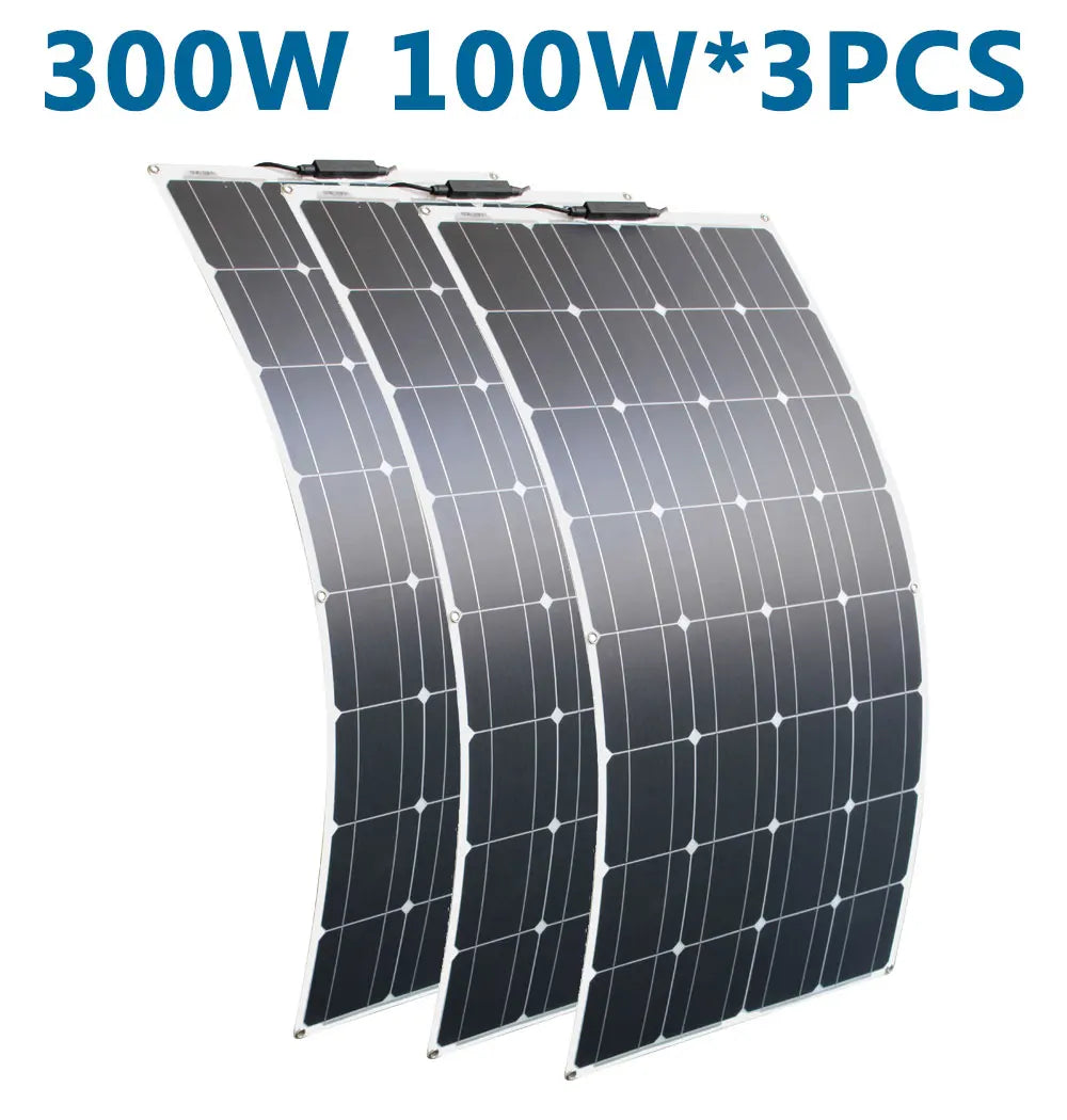 200W Flexible Solar Panel for Campervan Roof Shed 100W Photovoltaic Solar 12V Battery Charging Portable Green Energy Solution
