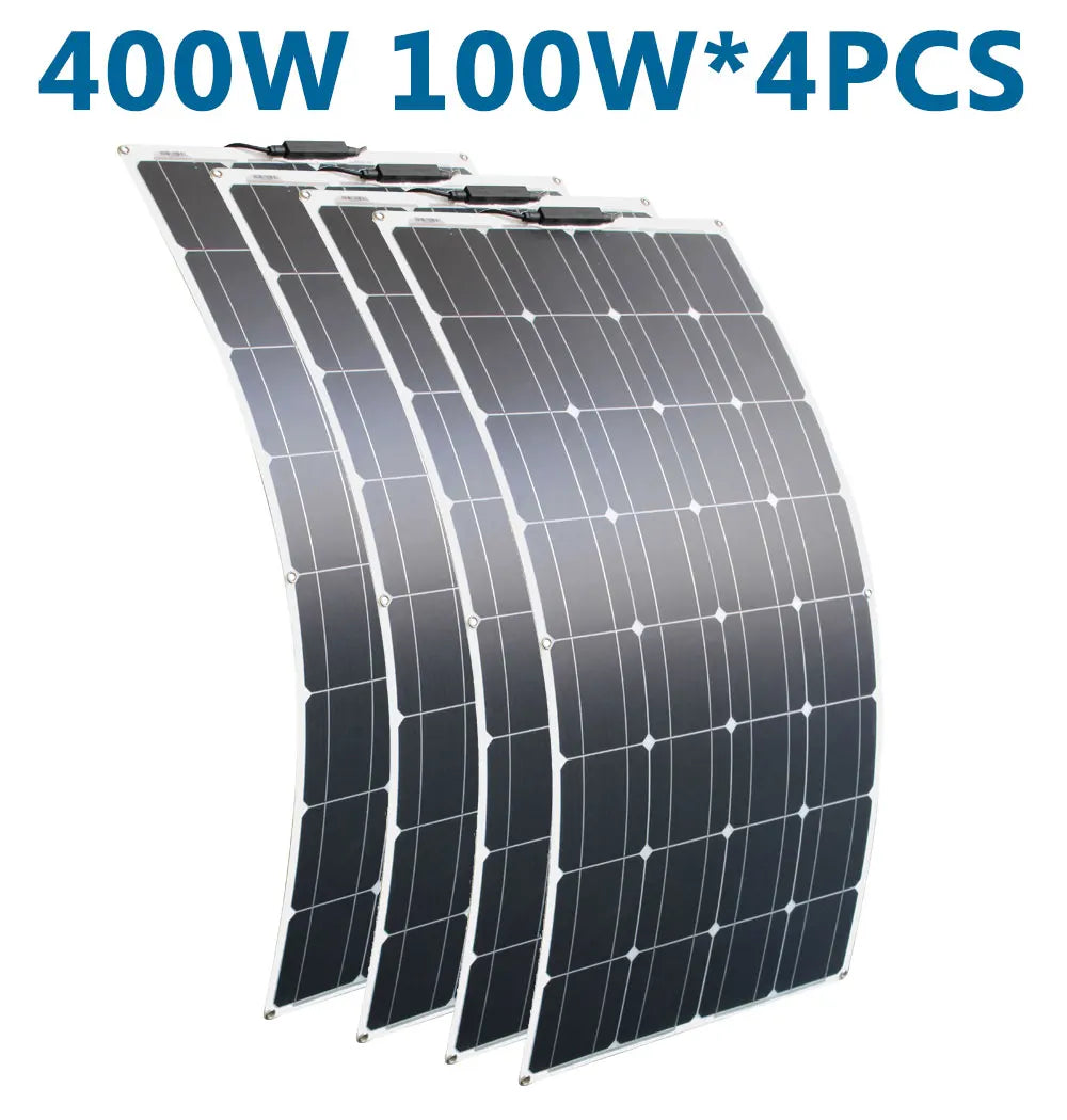200W Flexible Solar Panel for Campervan Roof Shed 100W Photovoltaic Solar 12V Battery Charging Portable Green Energy Solution