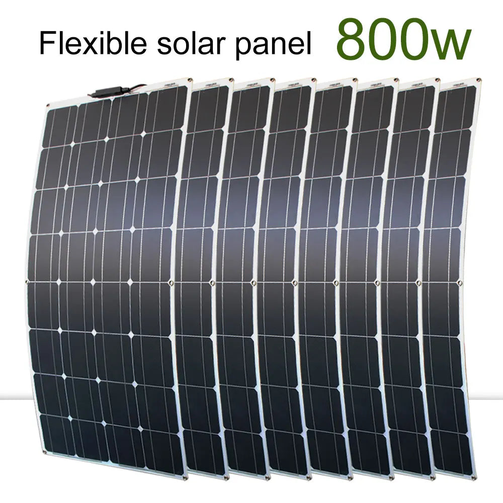 DGSUNLIGHT 100w 200w 12v portable Solar Panel Flexible 18V 800W plate CELLS Monocrystalline silicon