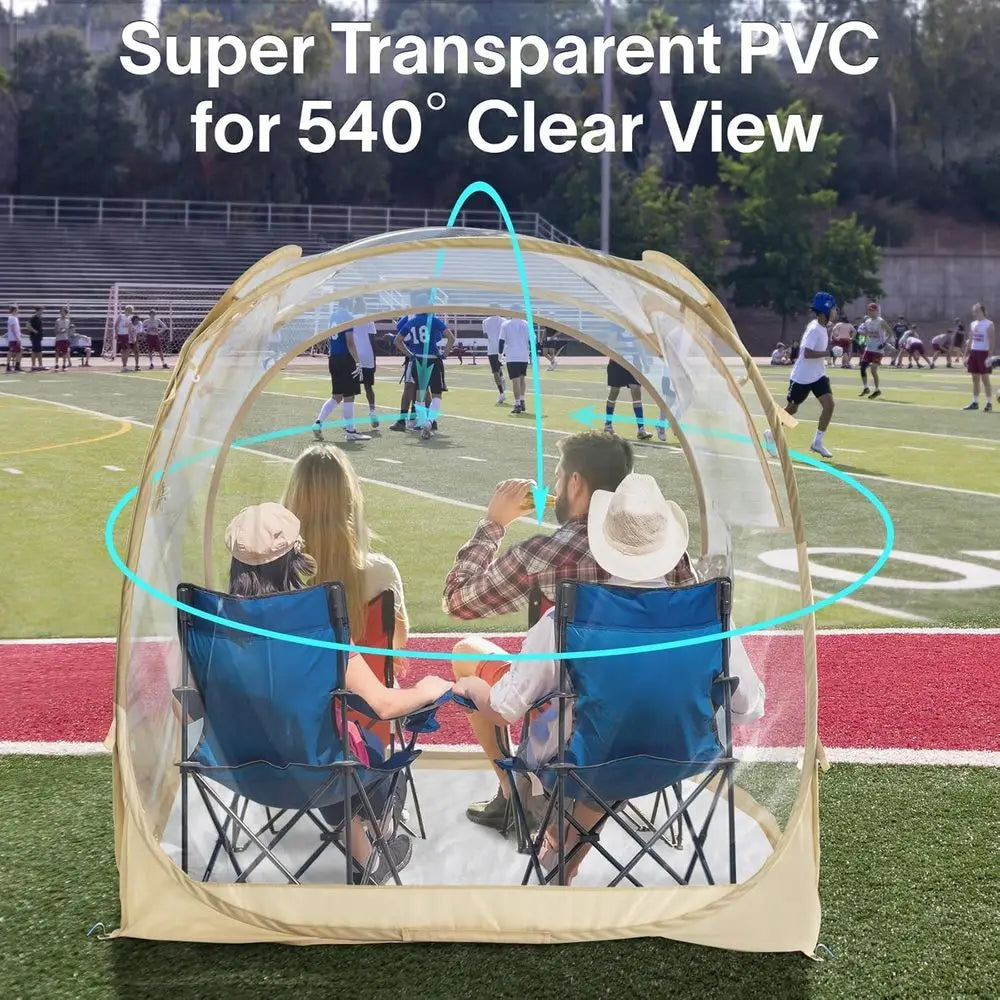 All-Weather 360° Clear View Bubble Tent for 1-4 People, UV Protection, Waterproof, Ideal for Camping and Outdoor Sports