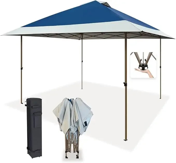 13x13 Instant Easy Pop Up Canopy,Portable Commercial Gazebo Camping Gazebo Tent Shelter with Wheeled Roller Carry Bag, Bonus We