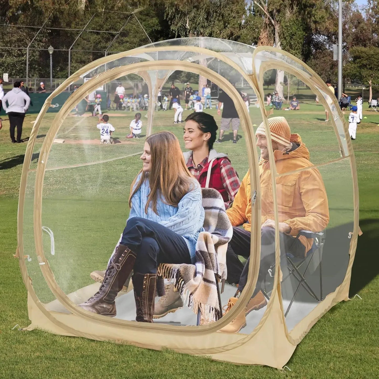 EighteenTek Pod All Weather Sports Tent with Attached Floor, Instant Outdoor Bubble Tent, Rainproof Camping Sun Shelter