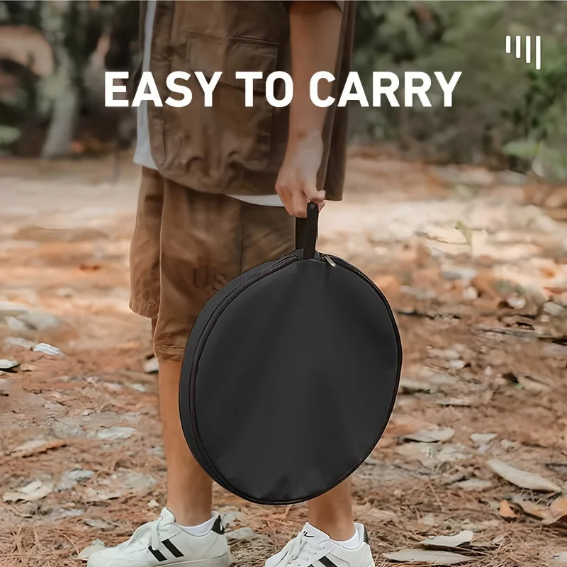 WESTTUNE 2 Pcs Set Camping Round Table with Mesh Bag Ultralight Portable Folding Adjustable Table for Picnic Indoor Outdoor