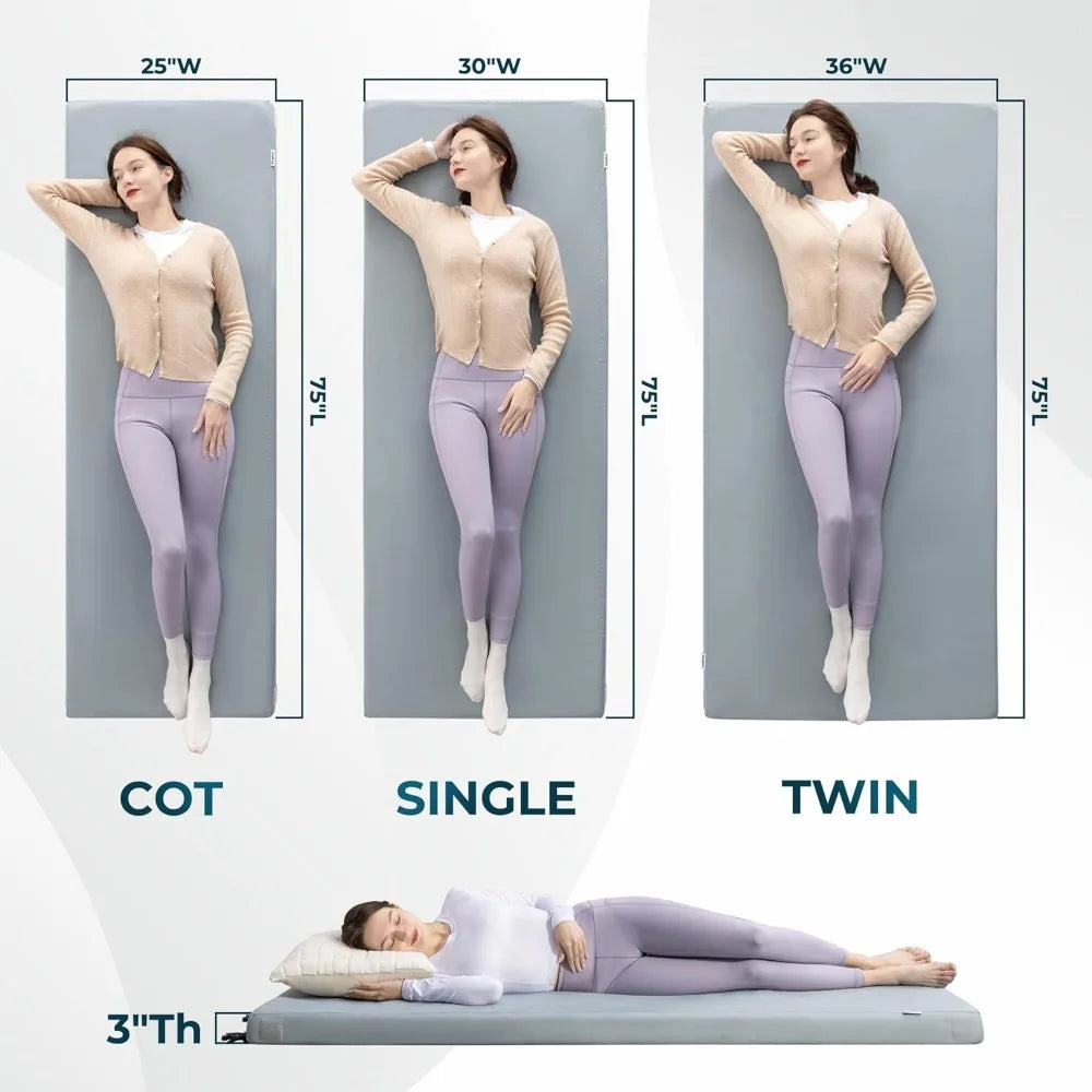 kingfun memory foam camping sleeping pad, certipur-us camping mattress waterproof roll up mattress guest bed, thick floor sleepi