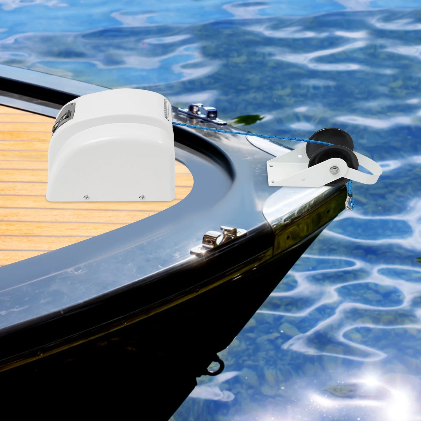 12V Boat Electric Anchor Winch With Remote Wireless Control Marine Saltwater 45LBS