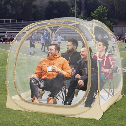 All-Weather 360° Clear View Bubble Tent for 1-4 People, UV Protection, Waterproof, Ideal for Camping and Outdoor Sports