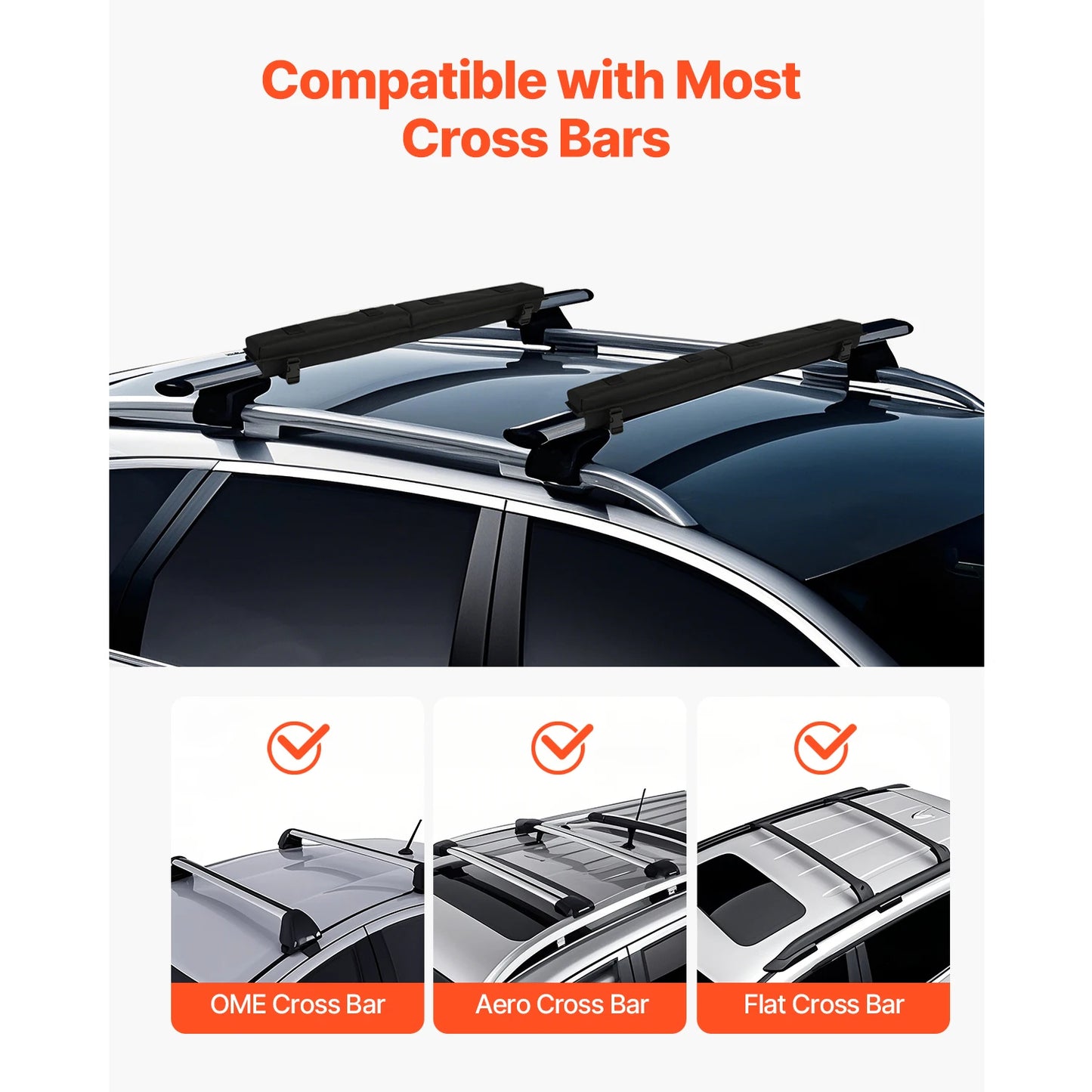 SucceBuy 30 inch Soft Roof Rack Pad Universal Car Roof Rack Pad for Various Crossbars Luggage Kayak Carrier SUP Canoe Snowboard