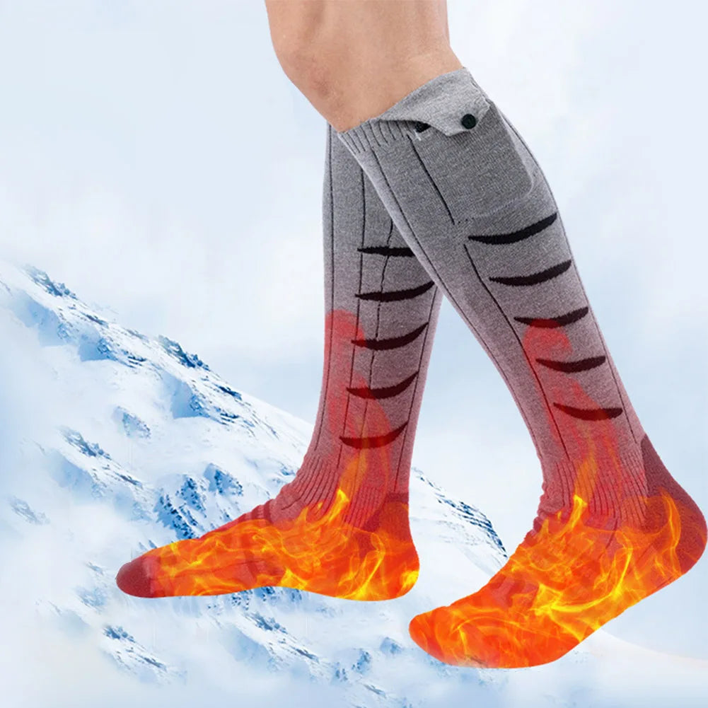Electric Heating Socks Cold-Proof Winter Warm Thermal Socks Fast Heating Warm Winter Socks Washable for Cycling Camping Skating