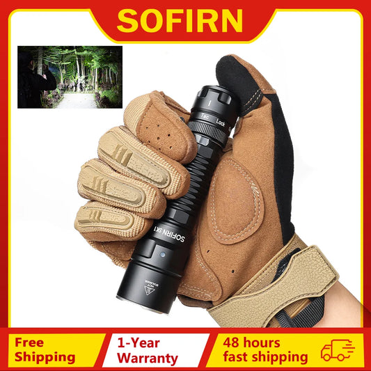 Sofirn SK1 SFT25R LED Tactical Flashlight 18650 Rechargeable 1300LM Powerful Torch With Rotary Switch