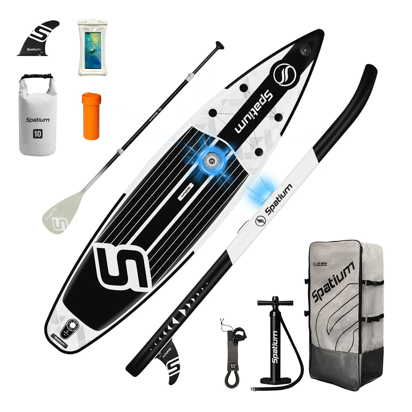 Spatium SUP Water Bikes, Inflatable Pedal Boat,Inflatable Fishing Boat Bundle with Paddle Board for Adults, Totally Two Products
