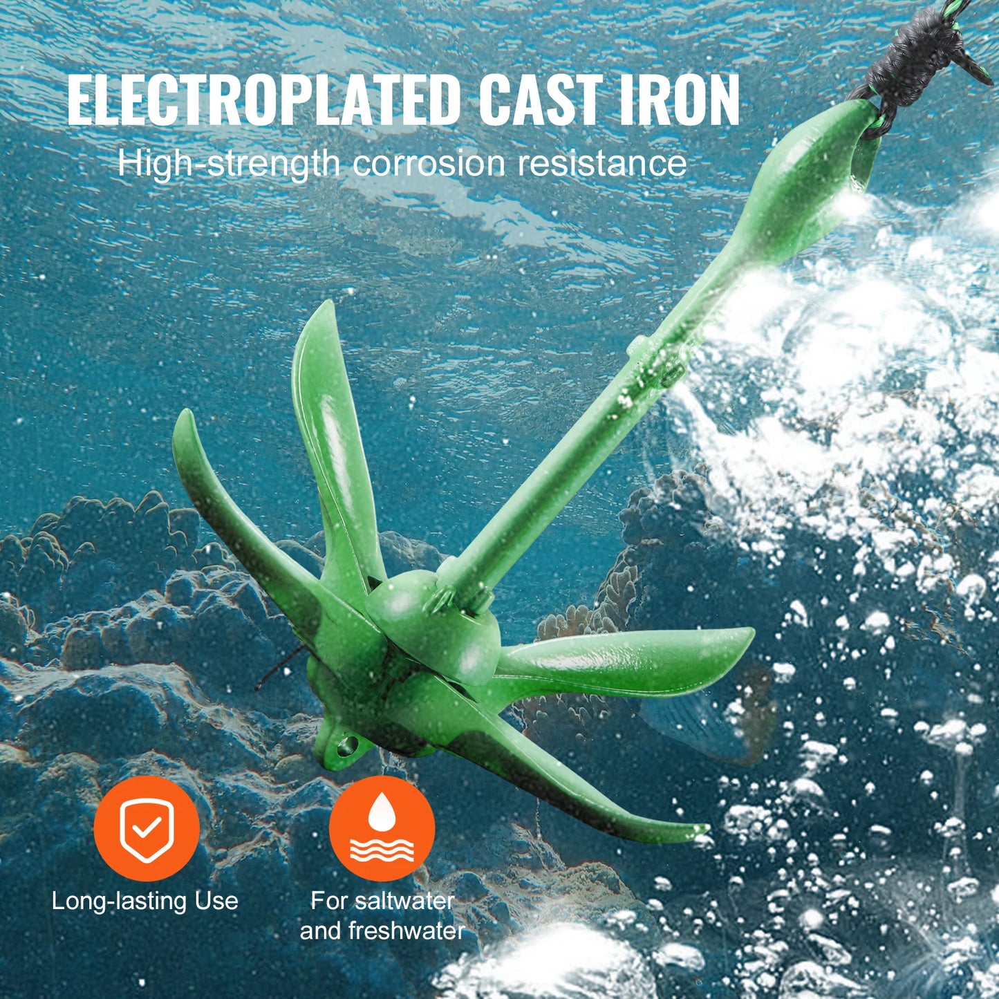 SucceBuy Kayak Anchor Kit 3.5 lb Paddle Board Anchor Kit with 26.2 ft/8 m Rope and Buoy Folding Small Boat Anchor Storage Bag