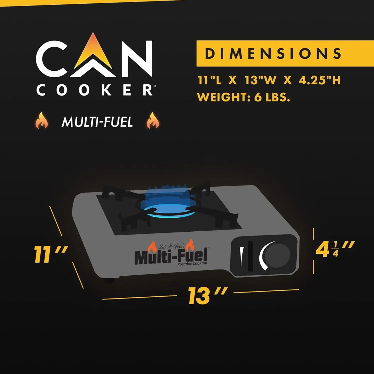 CanCooker Junior Multi-Fuel Burner & Rack Kit | Portable Food Steamer for Camping RVs On the go & Home Cooking | Includes Steame