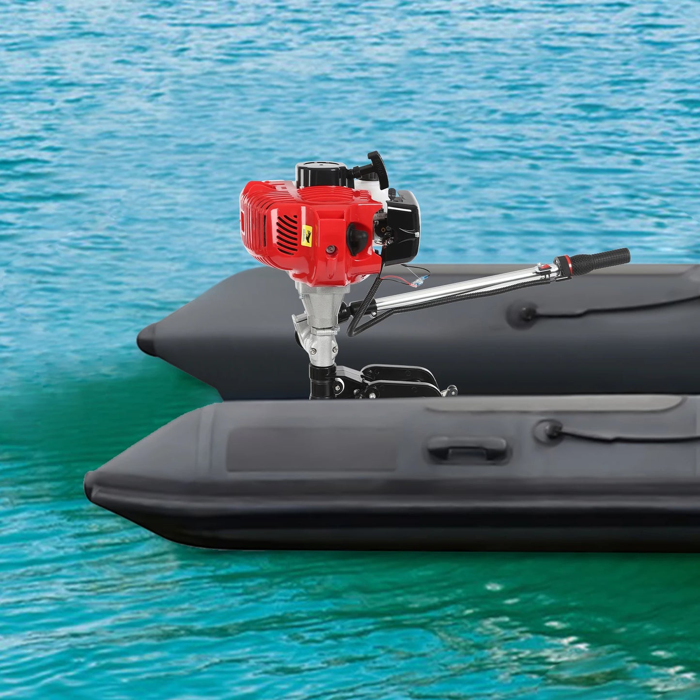 2 Stroke 6 HP 63CC Air-cooled Gasoline Outboard Motor Fishing Engine for Fishing Boat with Outboard Motor Shaft