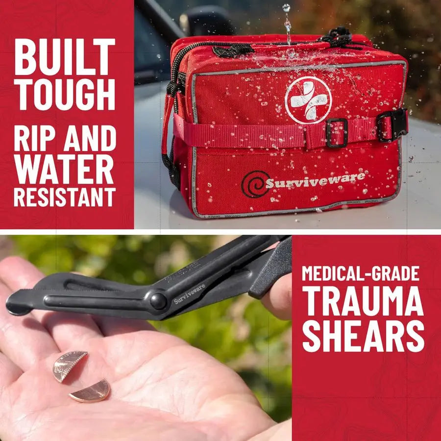 238 Pcs Comprehensive Premium Survival First Aid Kit Medical Emergency Kit for Travel Camping Gear, Home Essentials amp Outdoor