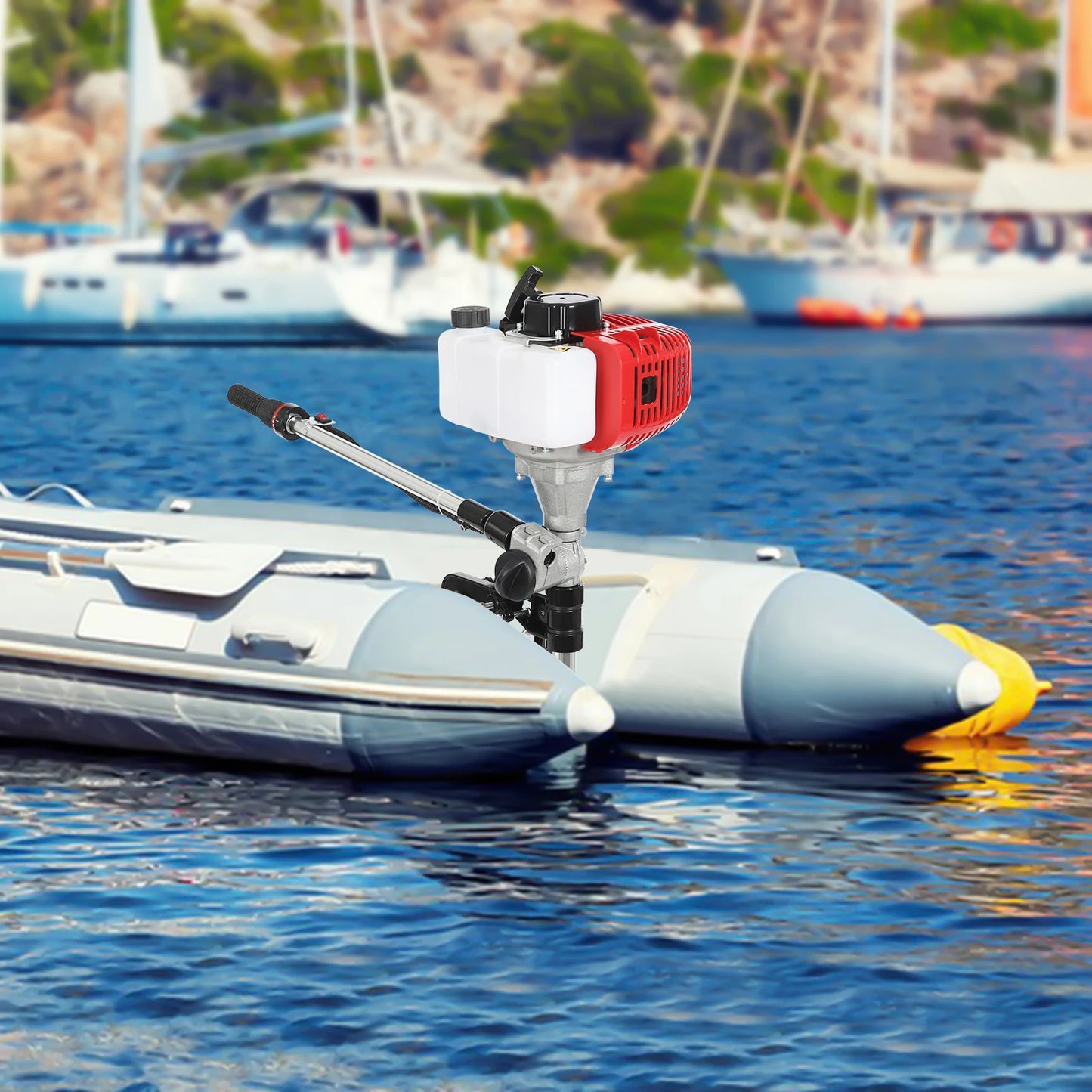 2 Stroke 6 HP 63CC Air-cooled Gasoline Outboard Motor Fishing Engine for Fishing Boat with Outboard Motor Shaft