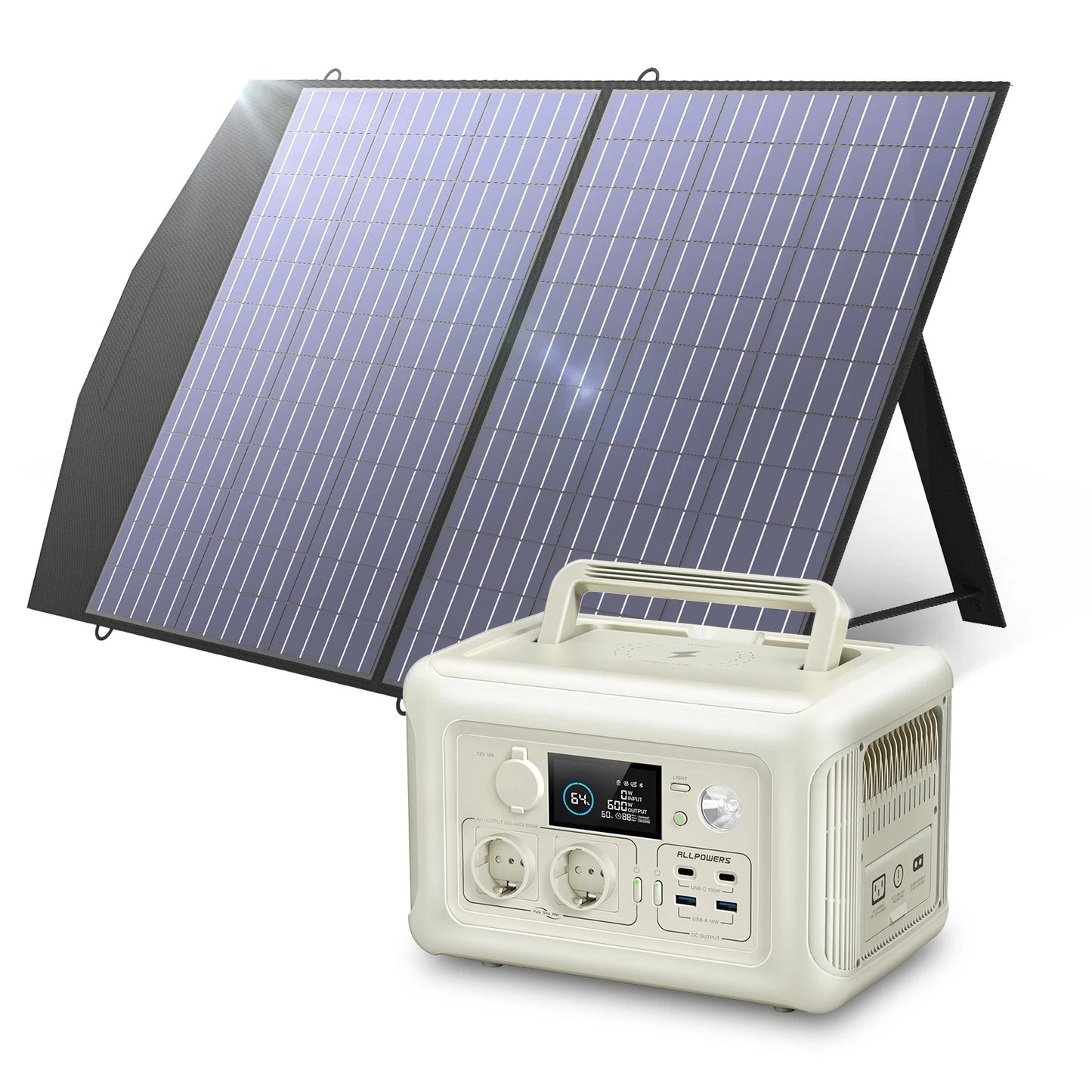 ALLPOWERS R600 Portable Power Station with Portable SolarPanel (option) Pure Sine Wave 299Wh Outdoor Solar Generator Camping UPS