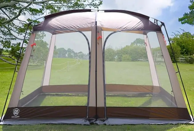 12' x10' Screen House Tent Netted Canopy Mesh Tents for Camping 8-10 Person Sun Shelter