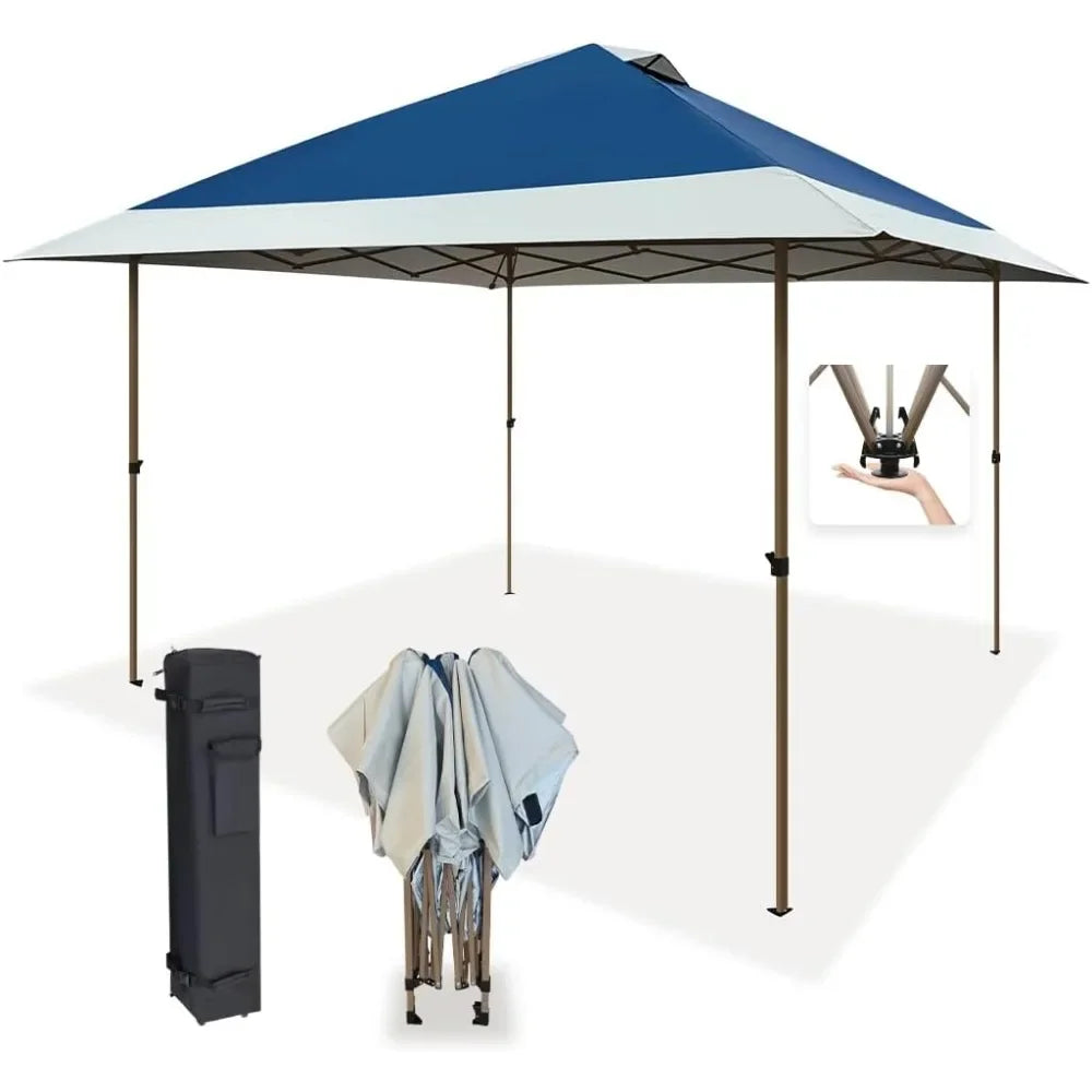 13x13 Instant Easy Pop Up Canopy,Portable Commercial Gazebo Camping Gazebo Tent Shelter with Wheeled Roller Carry Bag, Bonus We