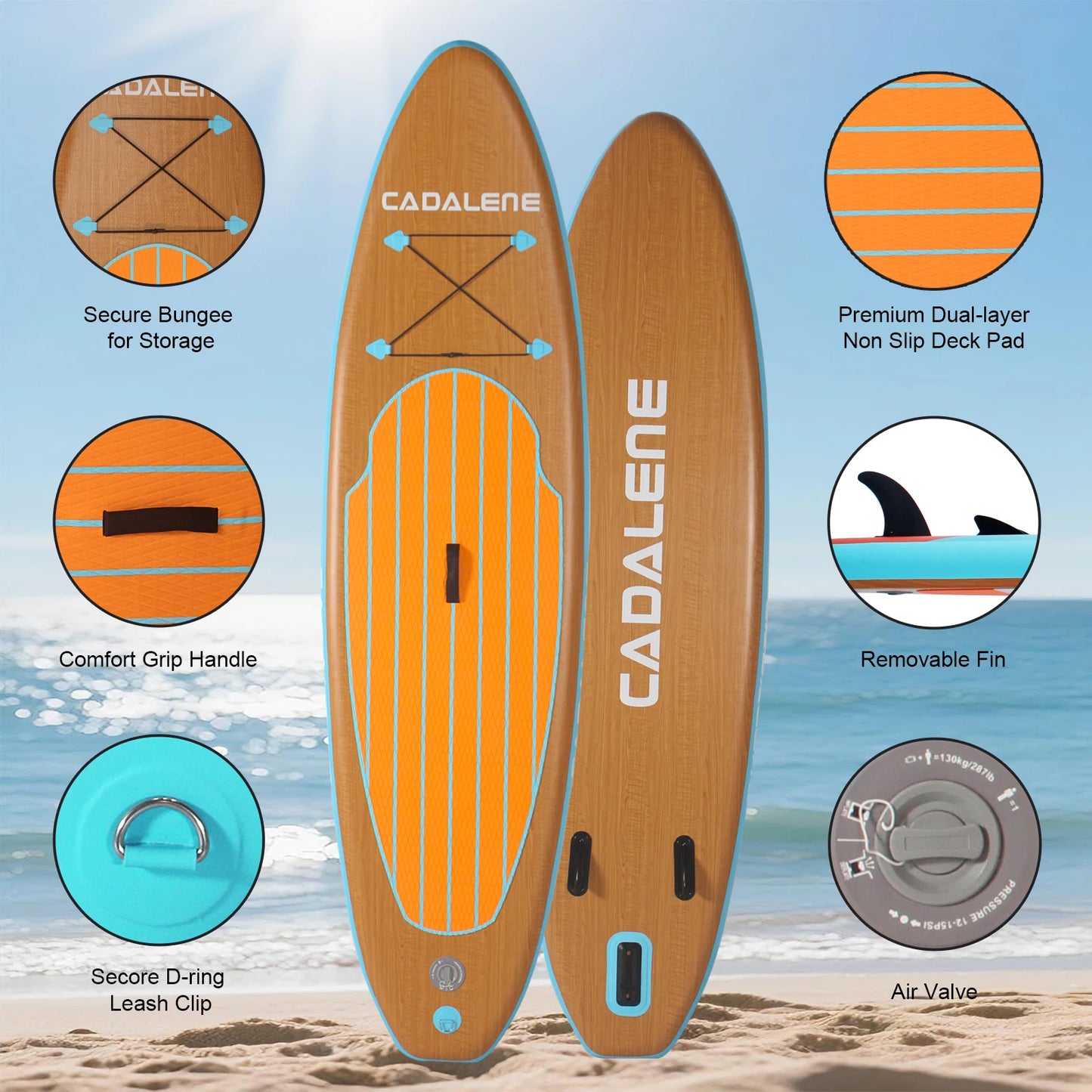 CADALENE Inflatable Stand Up Paddle Board, Durable, Lightweight SUP PaddleBoards for Youth & Adults