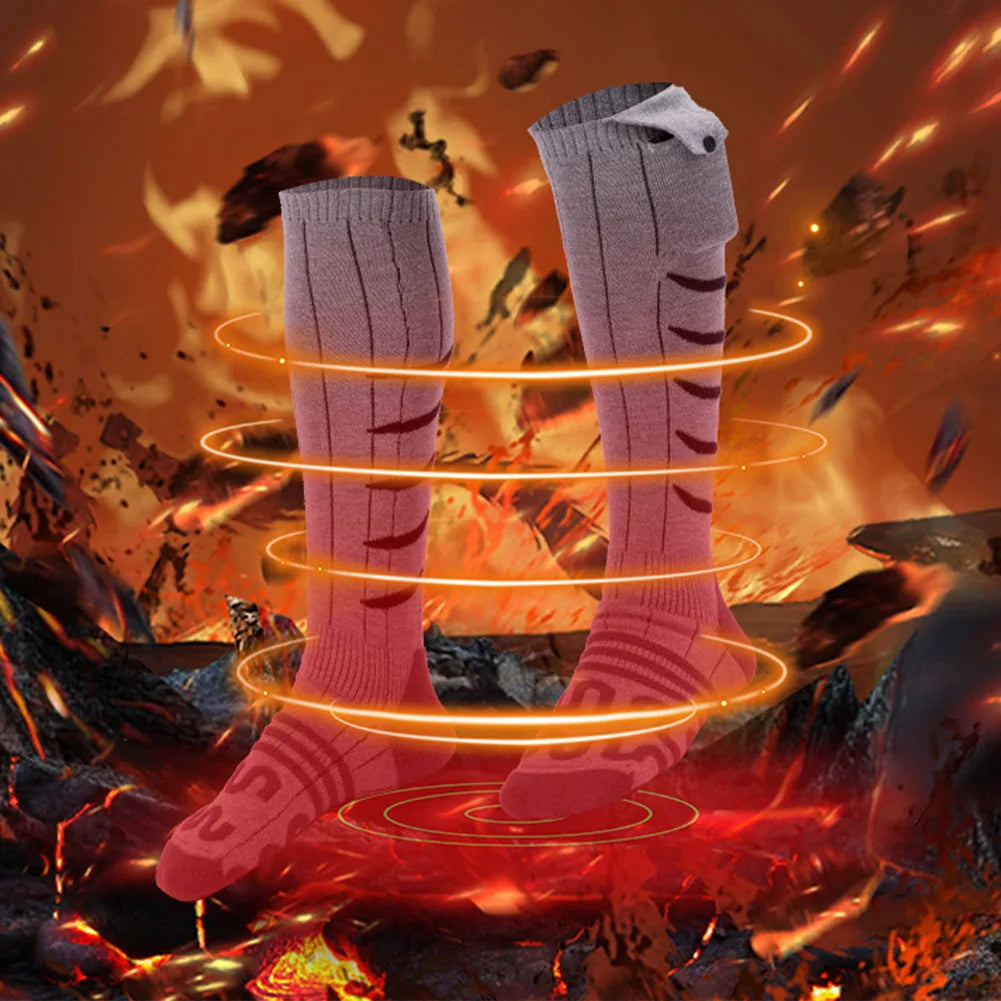 Electric Heating Socks Cold-Proof Winter Warm Thermal Socks Fast Heating Warm Winter Socks Washable for Cycling Camping Skating
