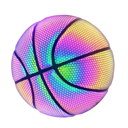 PU Luminous Basketball Bright Reflective Night Game Street PU Glowing Basketball for Outdoor Playing Equipment