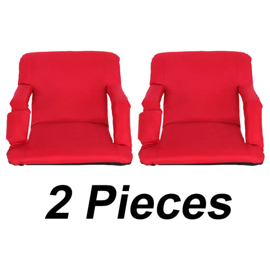 2PCS Stadium Seats 5 Reclining Positions Stadium Chairs for Bleacher Benches Red