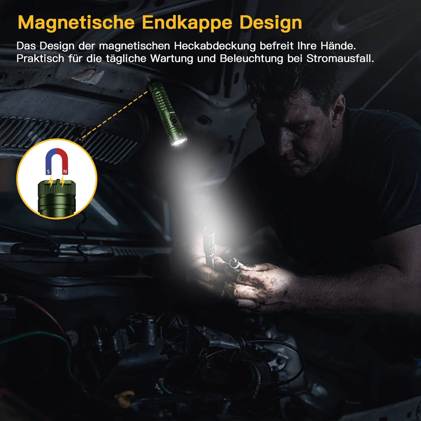 Wurkkos TS22 Rechargeable 21700 LED Flashlight XHP70.2 Powerful Max 4500LM IP68 with Magnet Tail & Reverse Charging for Hiking