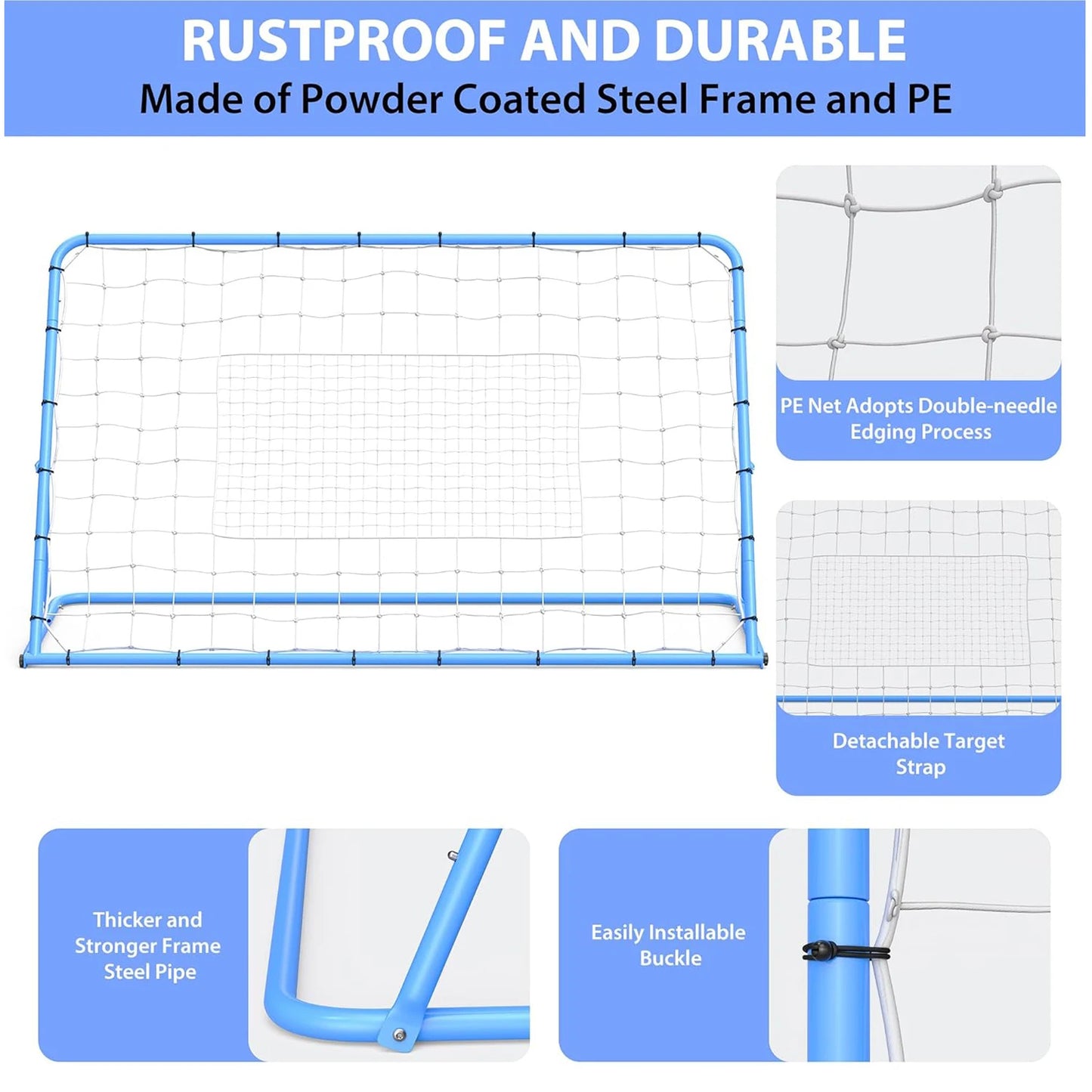 Soccer Rebounder Net– Adjustable Angle Soccer Trainer & Practice Equipment, Rebound Board for Ball Training, Foldable Soccer Net