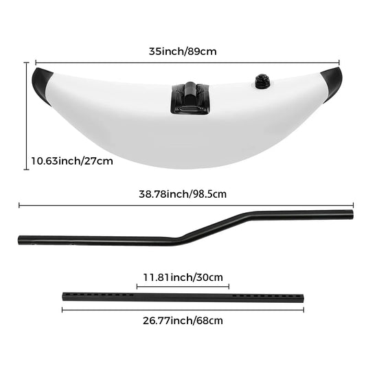 2 Pvc Banana-Shaped Kayak Outrigger with Dual Valves, Portable Adjustable Sidekicks Kayak Stabilizers Outriggers Kits