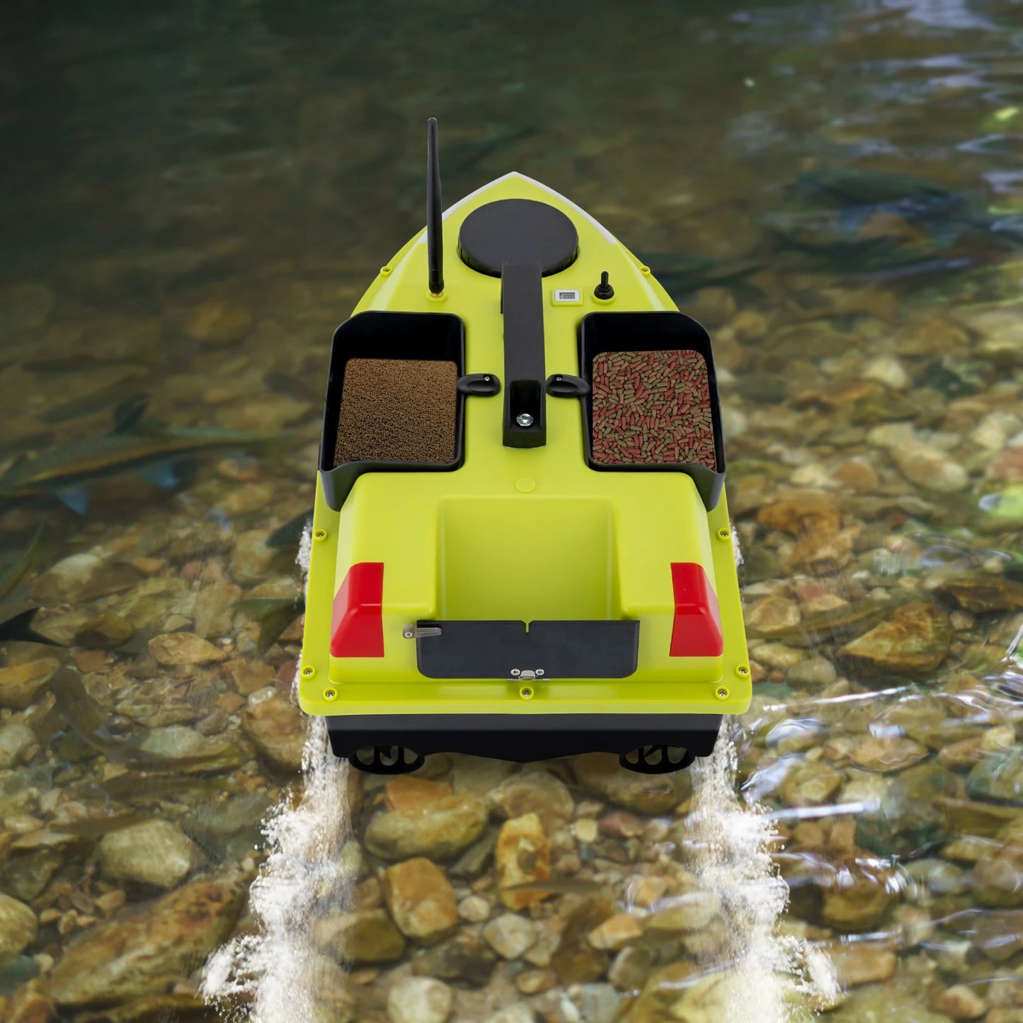 Rechargeable GPS Fishing Bait Boat with 7 Light Colors 600m Remote Control 2kg Load Bait Boat with 2 Batteries