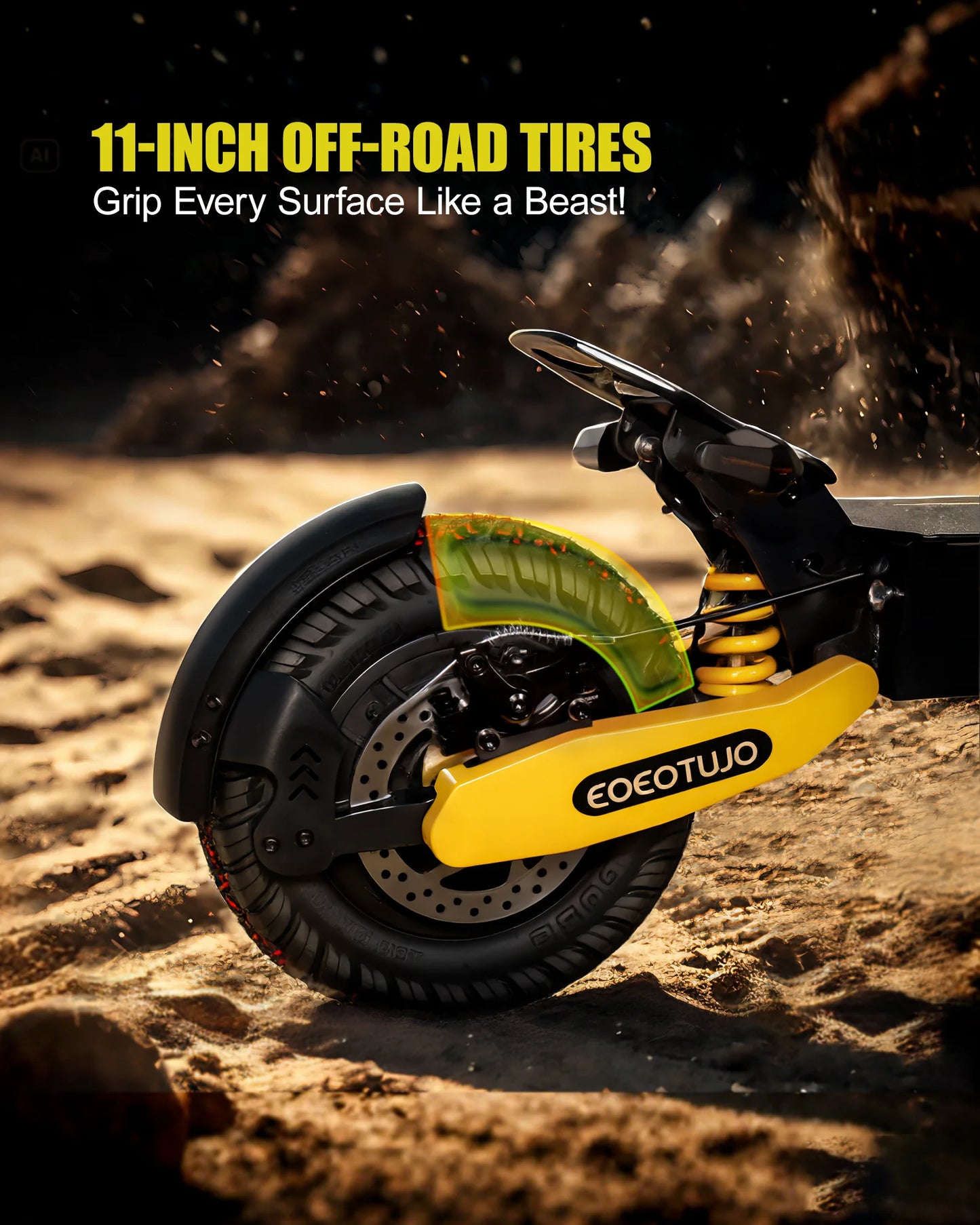 EOEOTWO GT06 Electric Scooter Adults 1200W Motor 48V13/23AH Lithium Battery 28MPH E Scooters Dual Suspensions + 1 Year Warranty