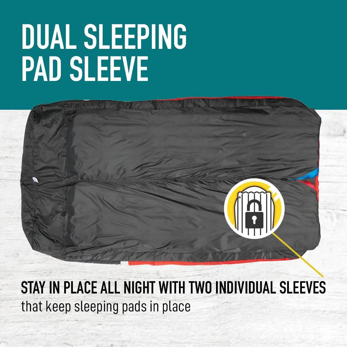 Zip-less synthetic 20 degree sleeping bag for car camping, festivals, etc. Double sleeping bag for couples