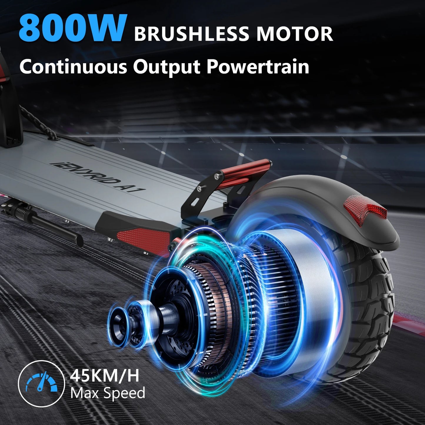 IENYRID iE-A1 Foldable Electric Scooter Peak 800W Motor 48V/12.5 AH E-Scooter Max Speed 45KM Per Hour Max Range 20-30KM Scooter