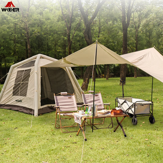 Family Tourist Inflatable Tent Outdoor Sunshade Windproof Stable Nature Hike Camping Tent Portable Overnight Camping Supplies