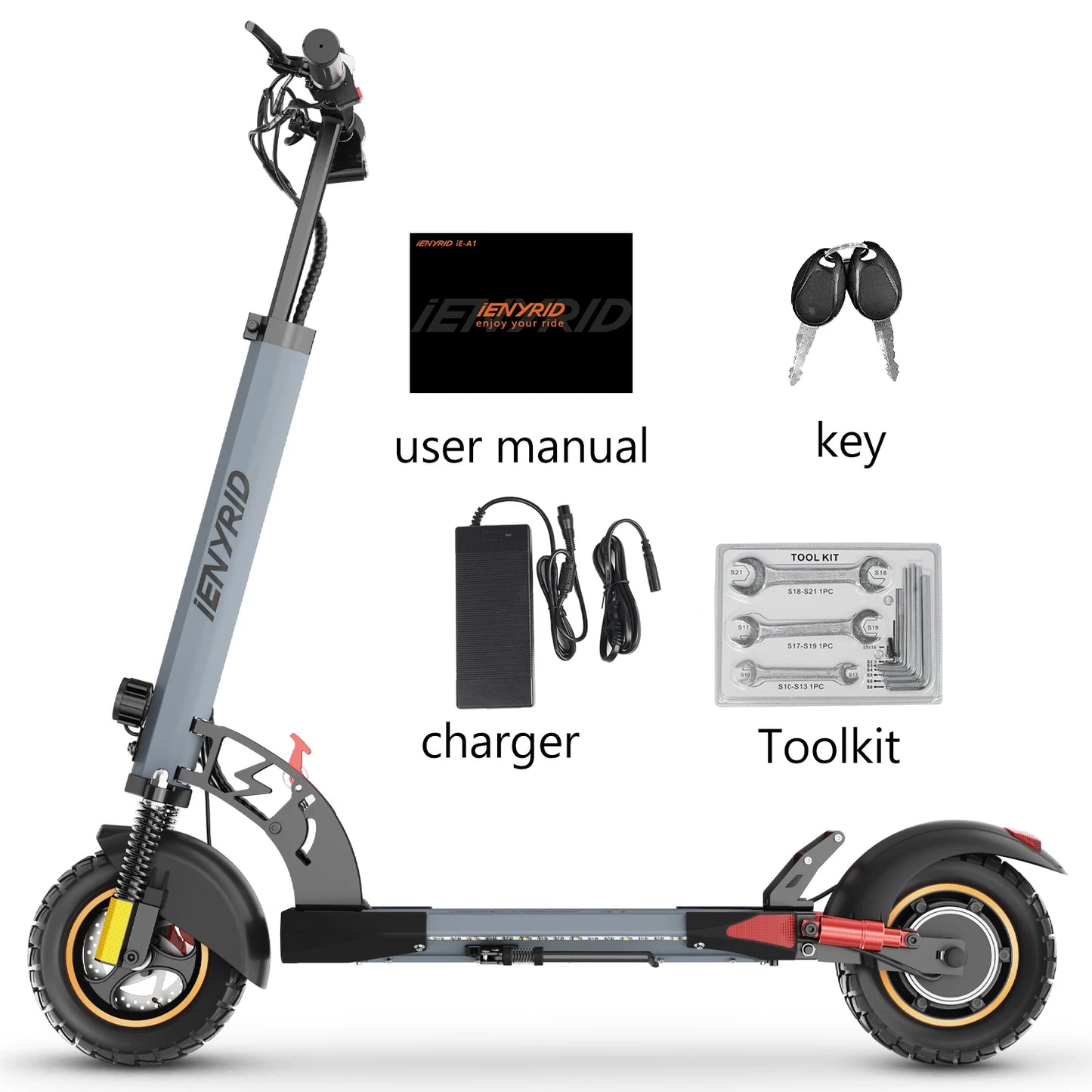 IENYRID iE-A1 Foldable Electric Scooter Peak 800W Motor 48V/12.5 AH E-Scooter Max Speed 45KM Per Hour Max Range 20-30KM Scooter