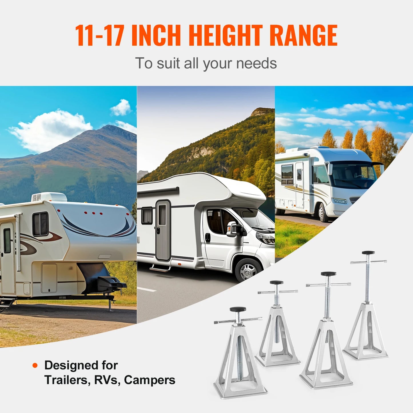 SucceBuy RV Stabilizer Jacks, 4 Pack Aluminum RV Leveling Jacks, Per Jack 6000 Lbs , RV Stack Jacks for RV Travel Trailer Camper