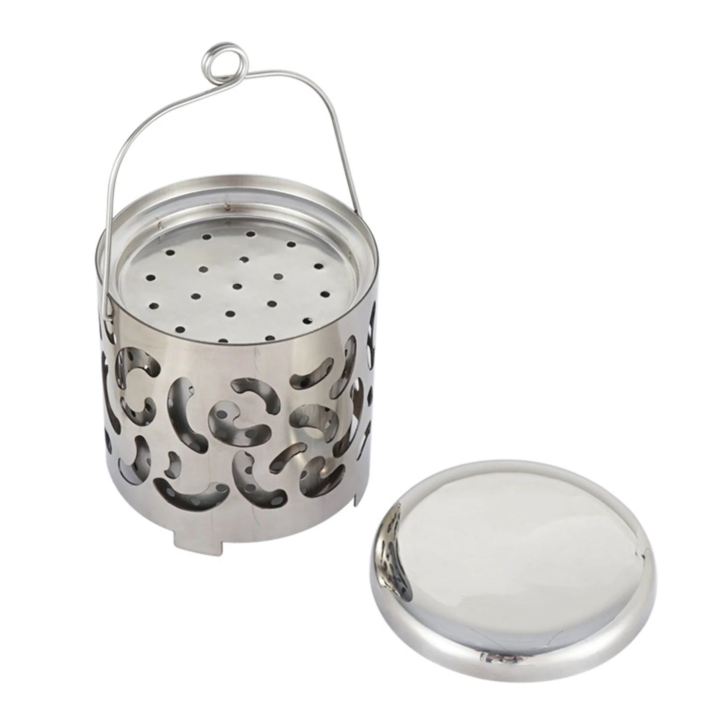 Stainless Steel Camping Mini Heater Tent Heating Cover Camping Heated Stove for Outdoor Backpacking Hiking Traveling BBQ