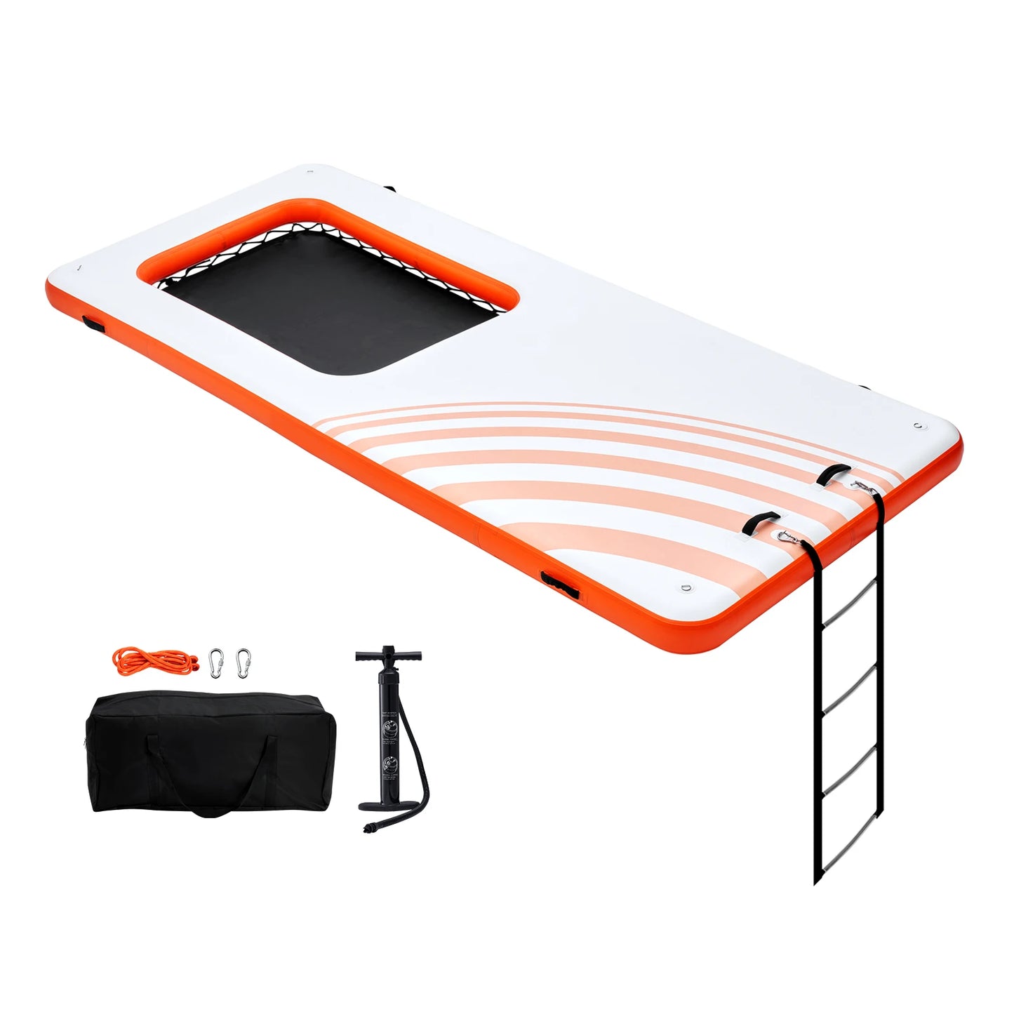 SucceBuy Inflatable Floating Dock  Inflatable Dock Platform Non-Slip Water Floating Dock Mat with Portable Carrying Bag