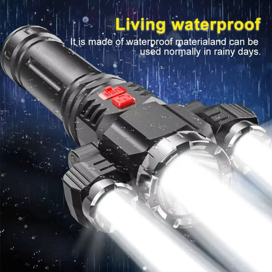 3LED Strong Waterproof LED Flashlight, Portable Camping Bike Light, Remote Outdoor, Car Emergency, Life-Saving Equipment