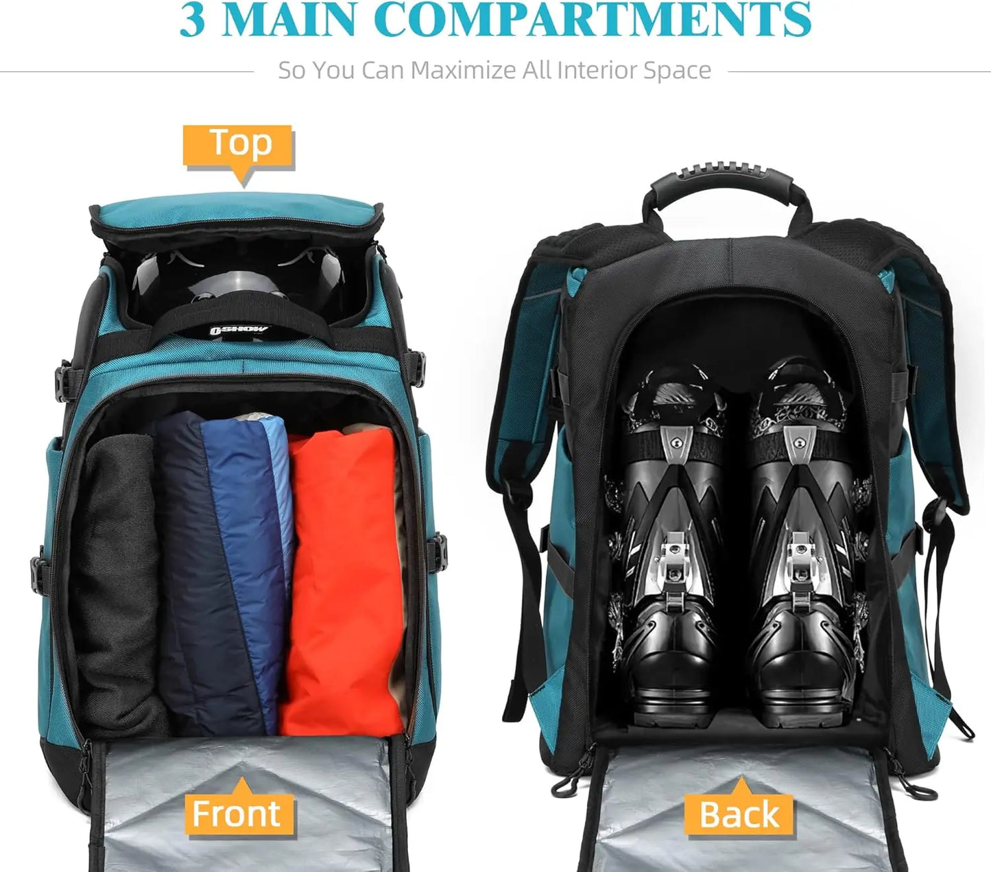 Ski Snowboard Boot Bag for Gear Storage & Transport – Jacket, Helmet, Goggles, Gloves